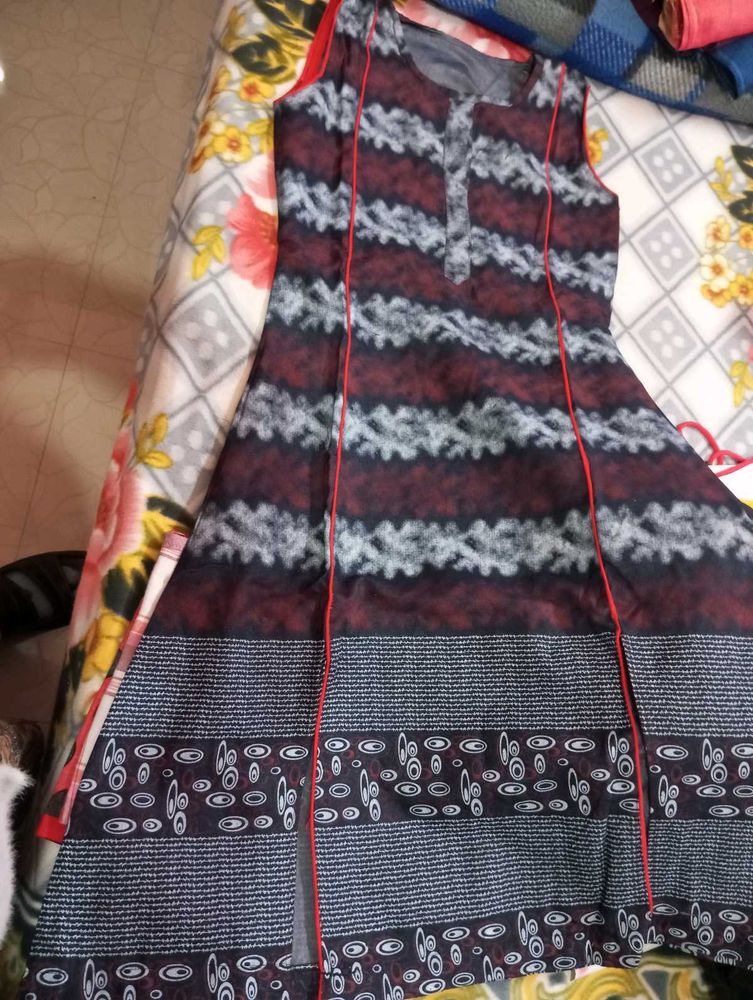 New Denim Sleeveless Kurti