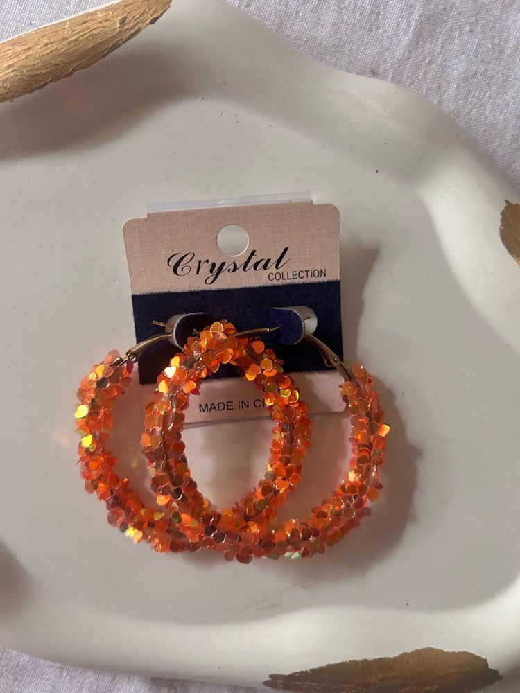 Orange Crystal Earrings