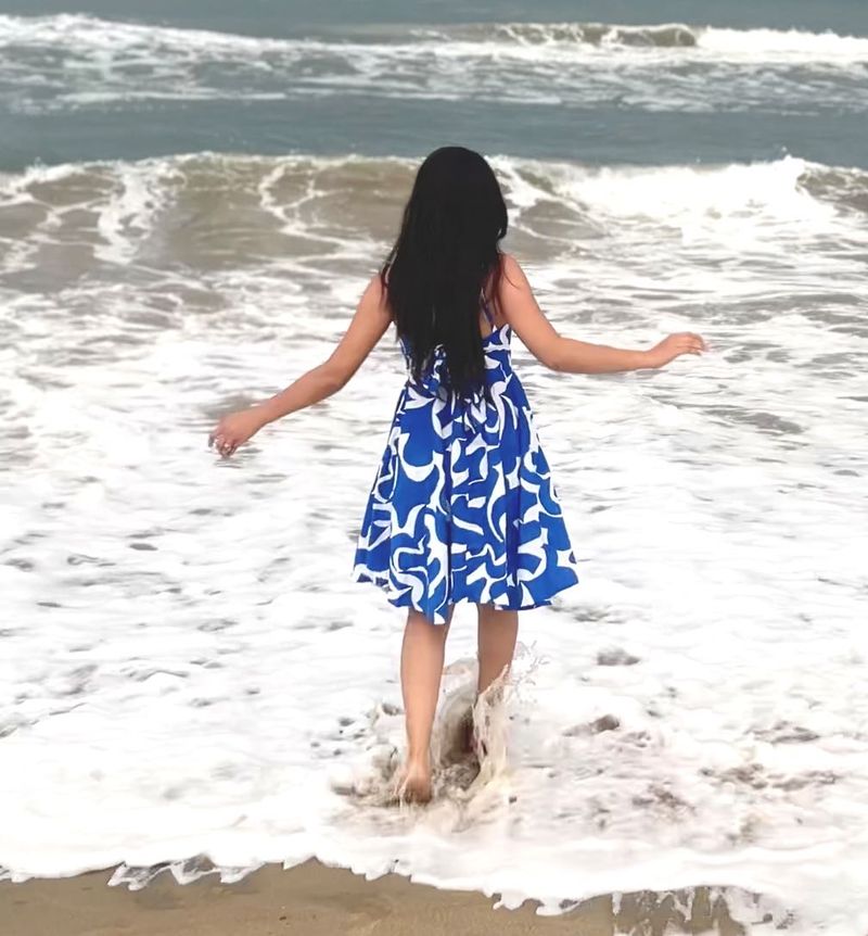 Blue &amp; White Print Sundress