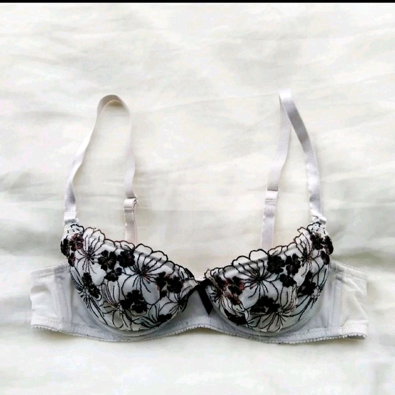Floral Embroidered Bra