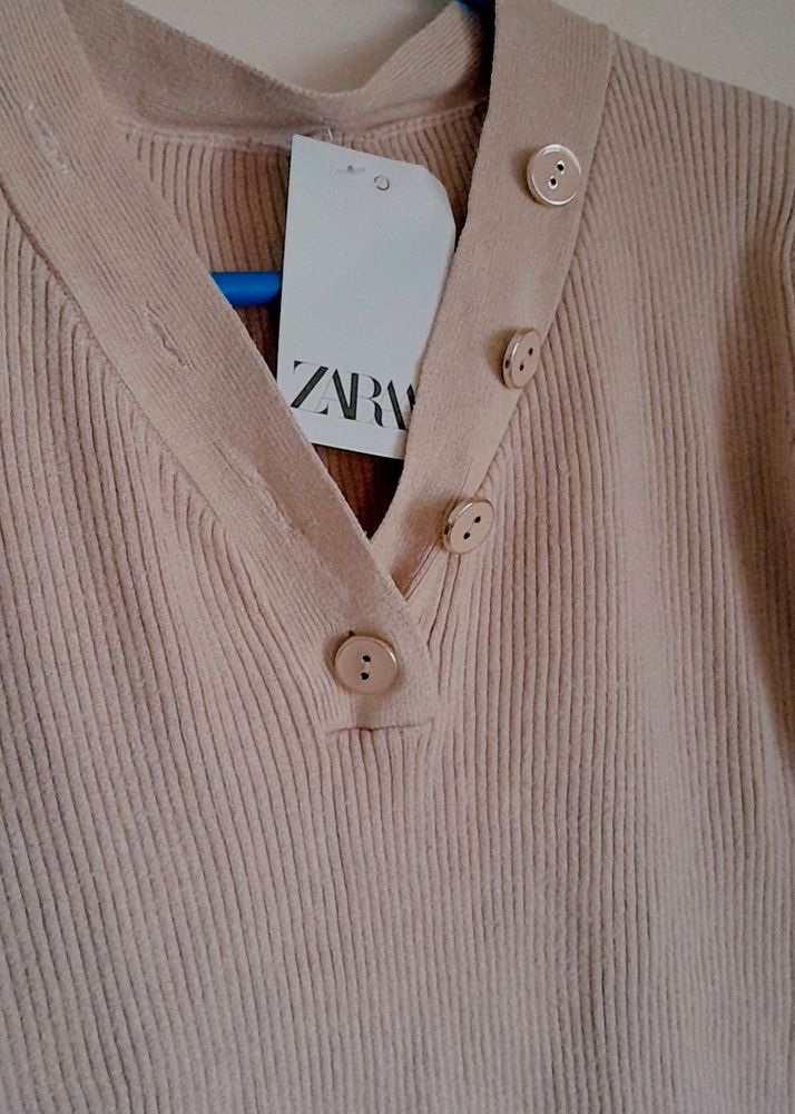 Beige Color Korean Sweater Top