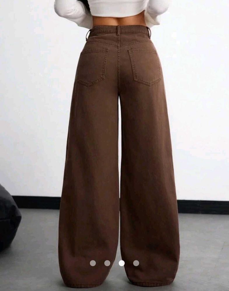 Brown Wide Leg Jeans
