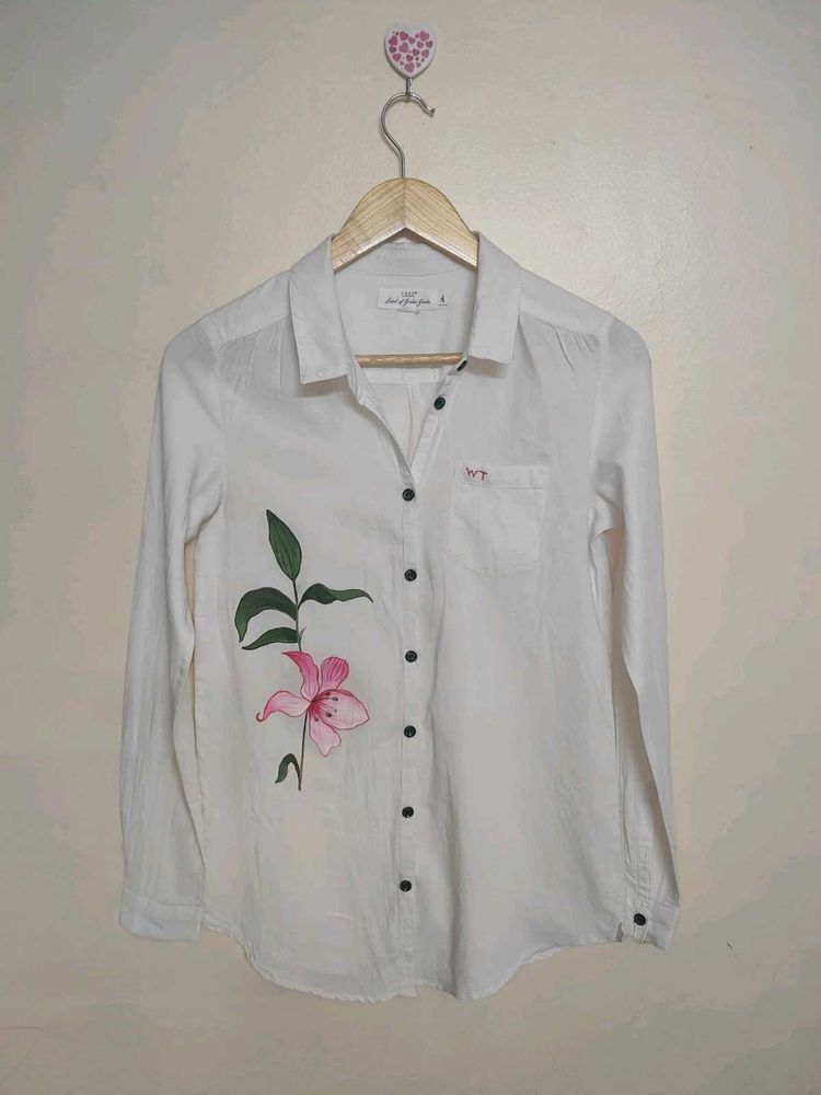 Hand-painted linen shirt