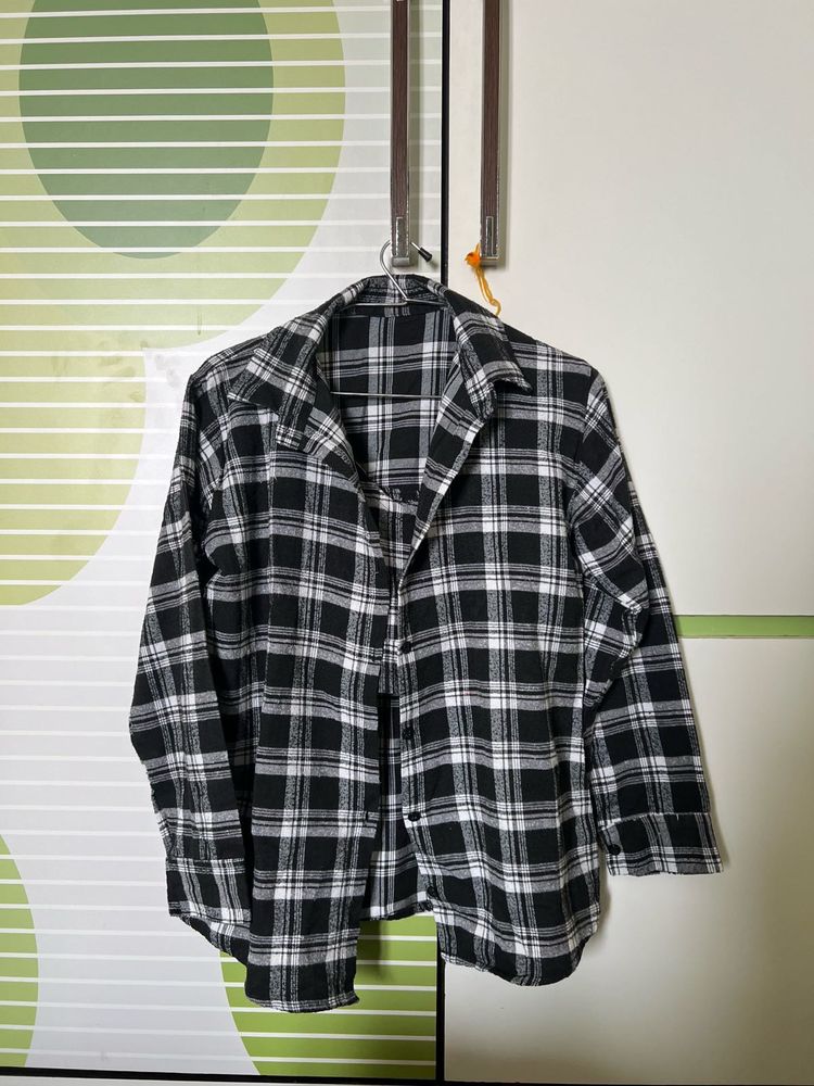Black &amp; White Flannel Shirt