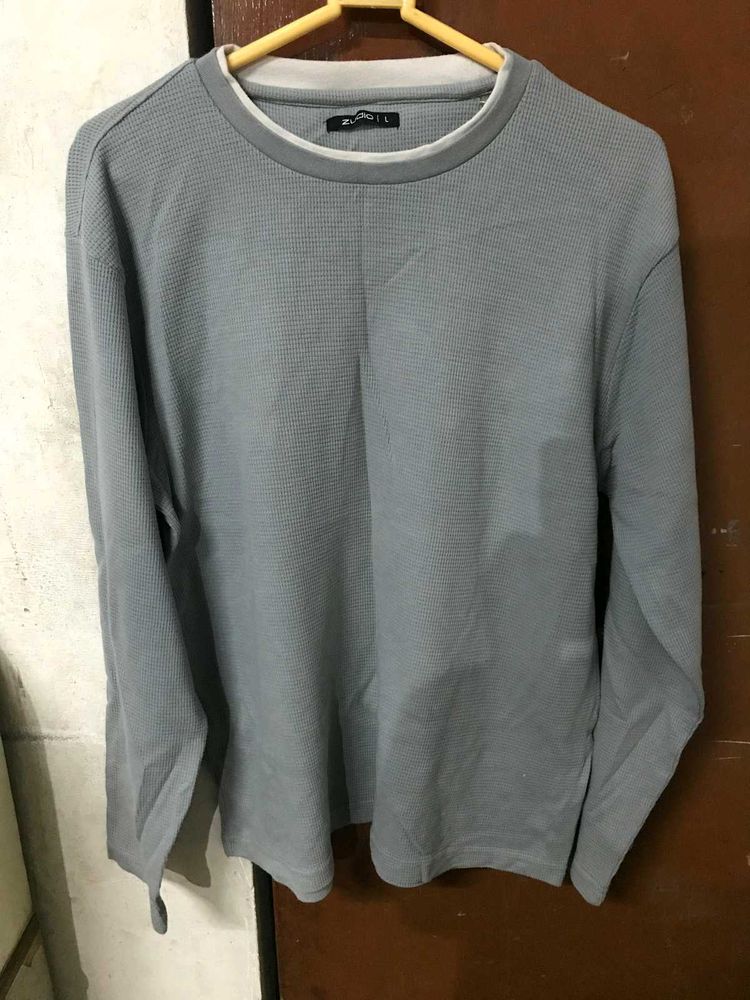 Stylish Grey Long Sleeve T-Shirt