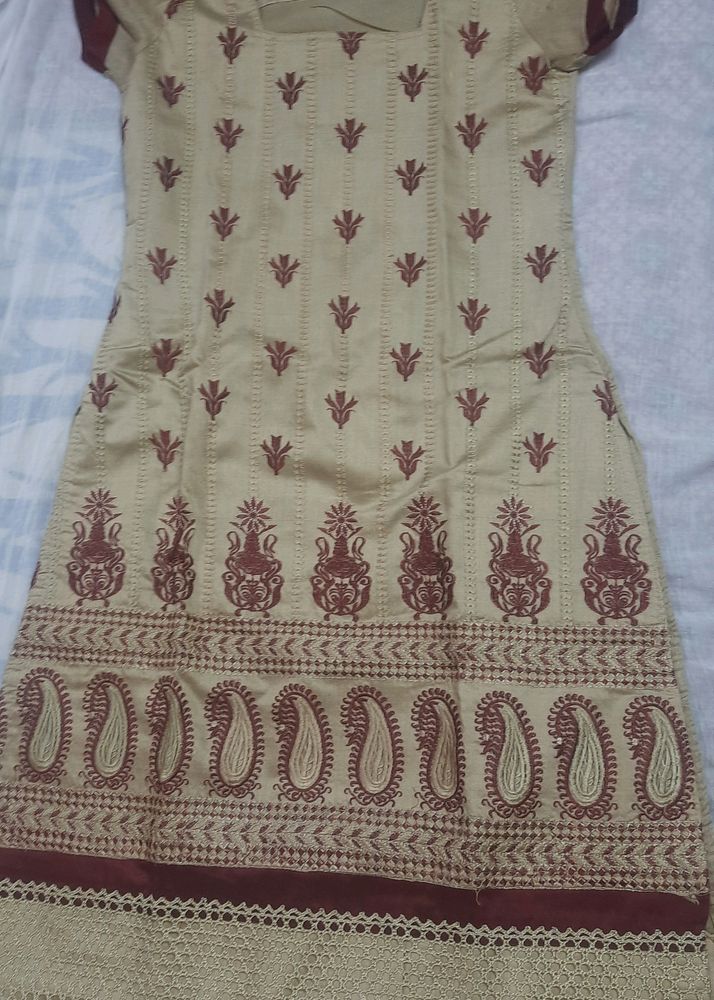 Silk Blend Kurta, Churidar, Dupatta Set