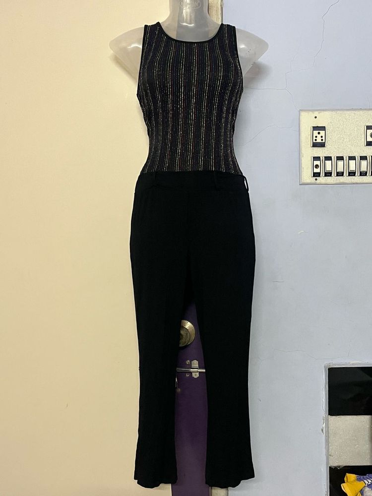 Branded Black Party Wear Jumpsuit