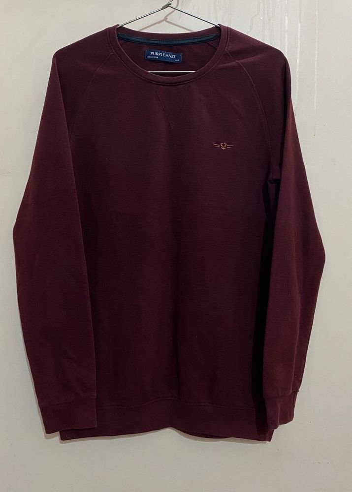 Purple Haze Long Sleeve Crewneck – Wine Red