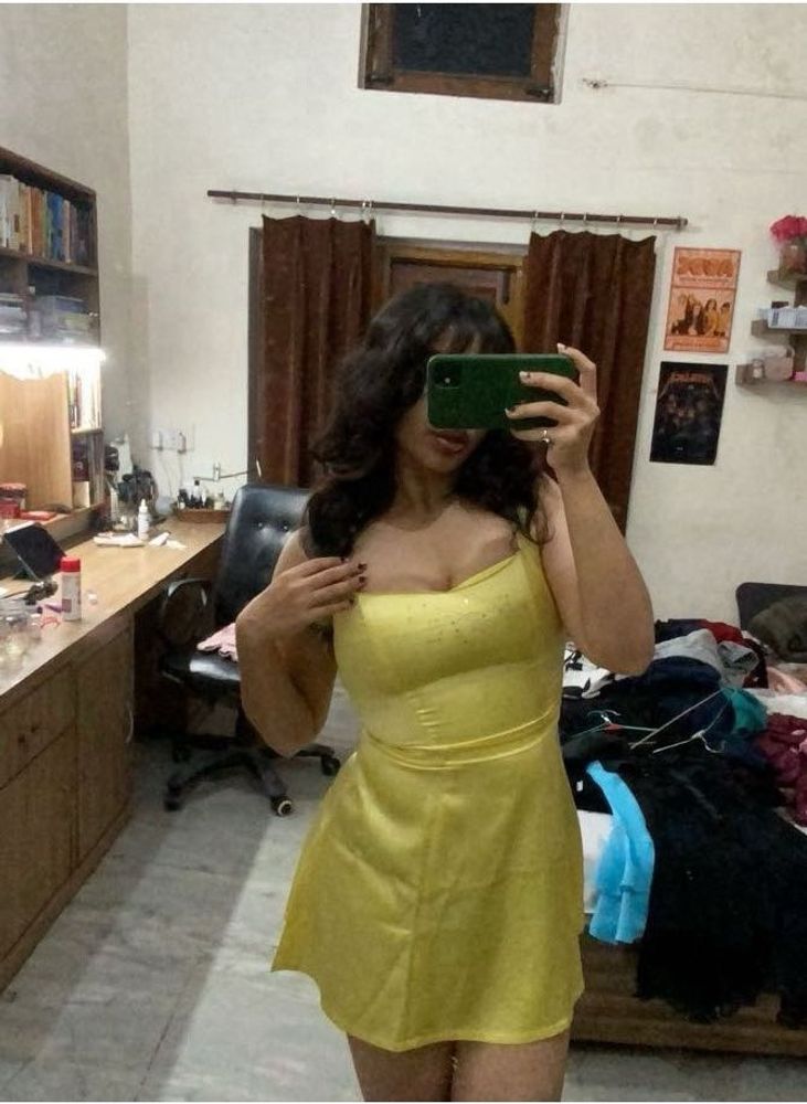 Yellow Satin Dress