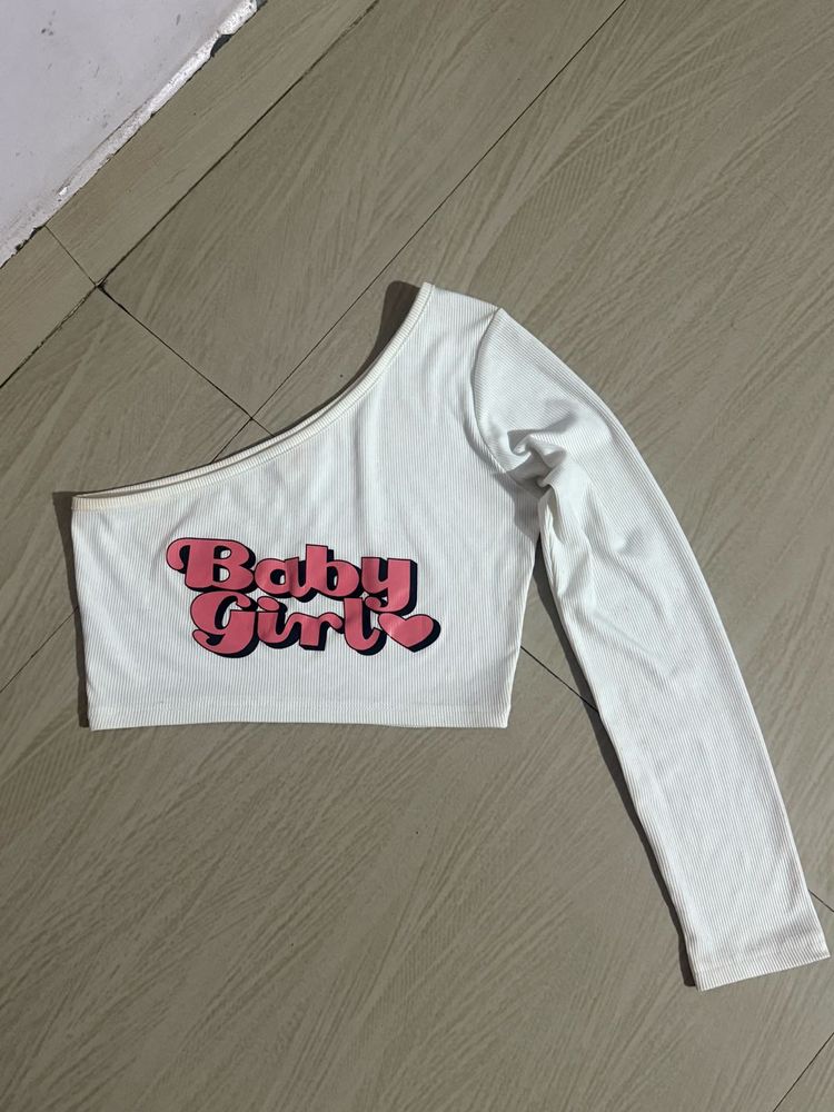 One Shoulder Crop Tee