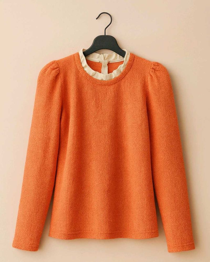 Zara Orange Puff Sleeve Top