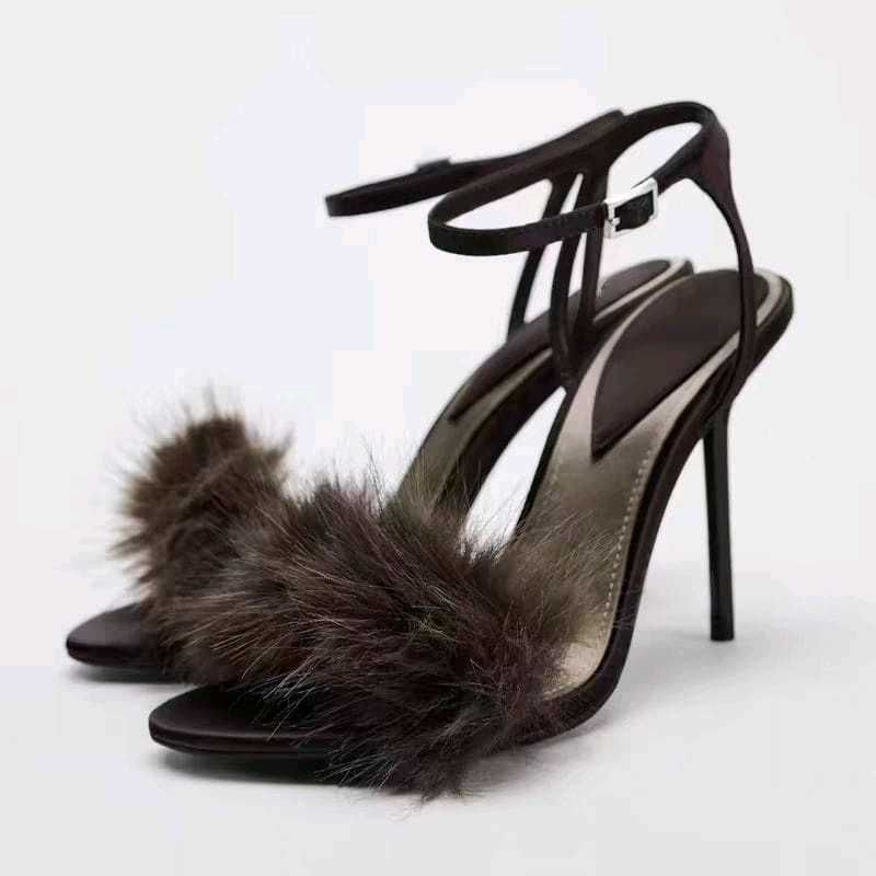 ZARA Fur Detail Heels