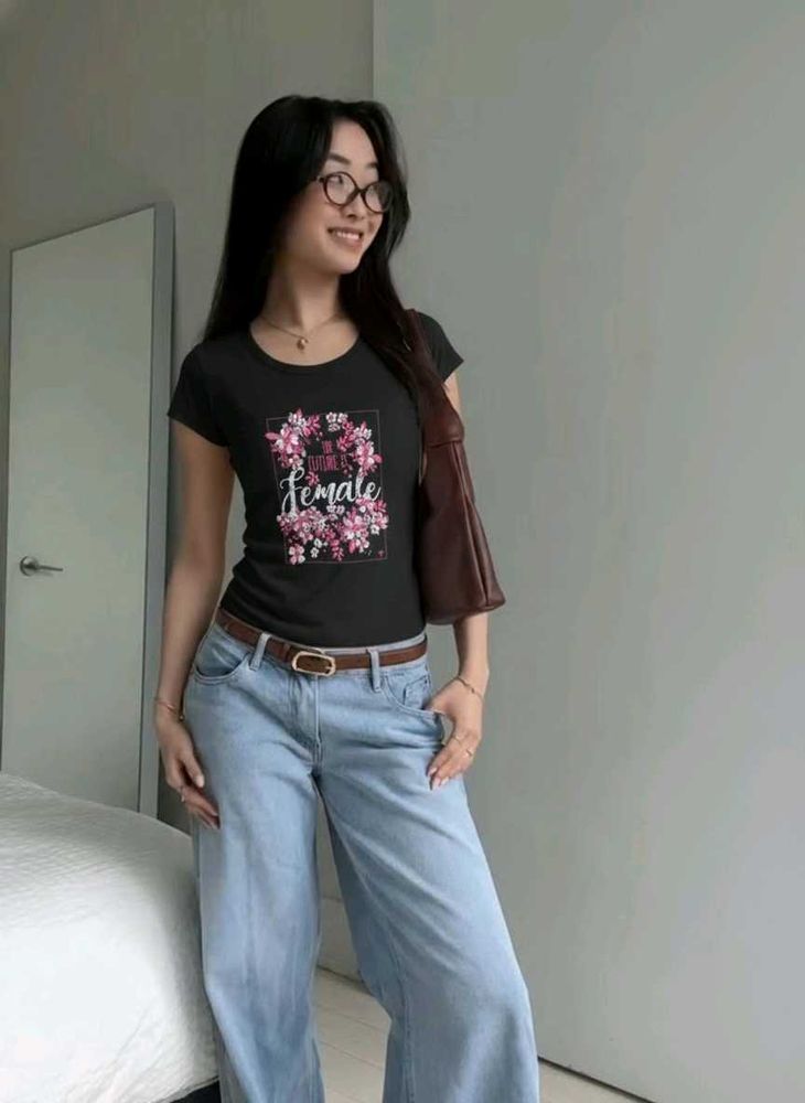 Floral &#39;Female&#39; Graphic Tee