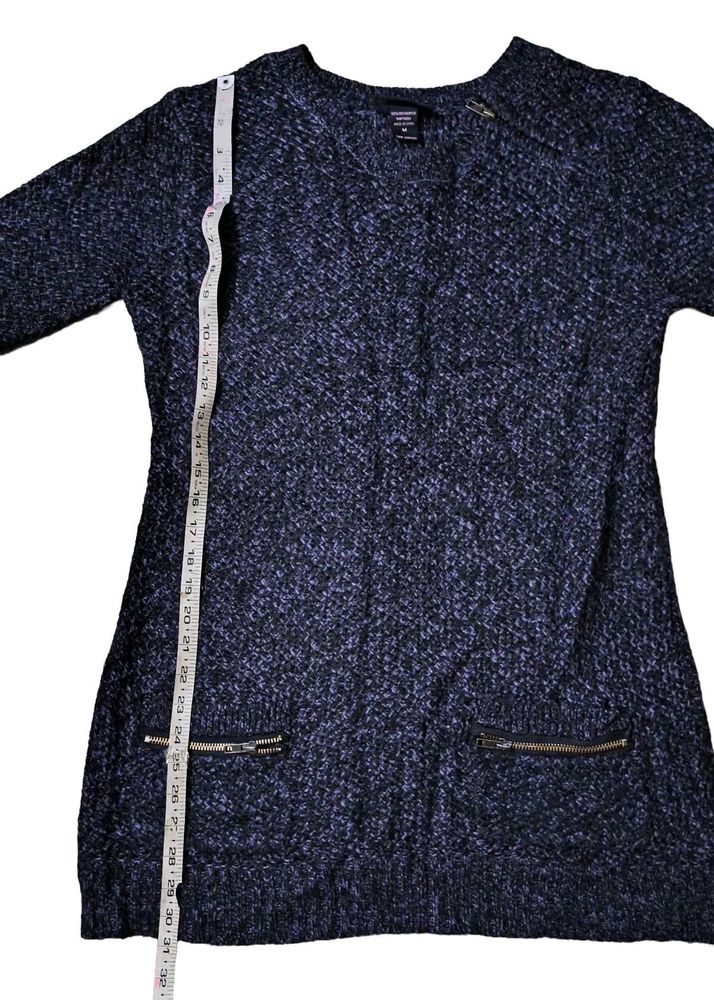 Navy Blue Knit Sweater Dress