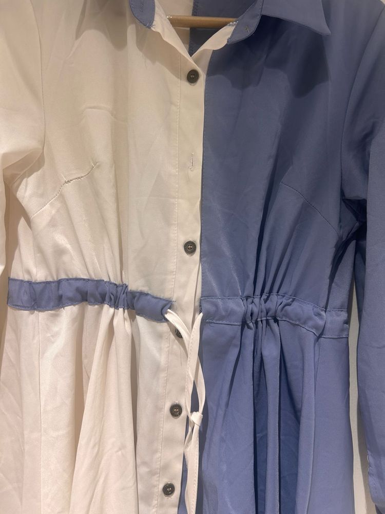 Blue Fit And Flare Dress