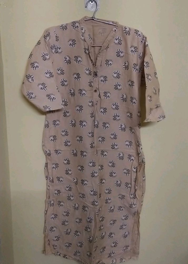Cream Cotton Kurti