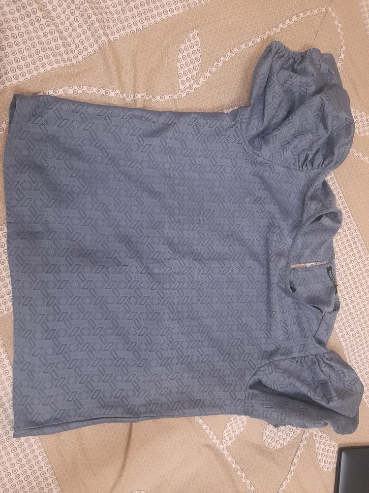 Metallic Blue Top
