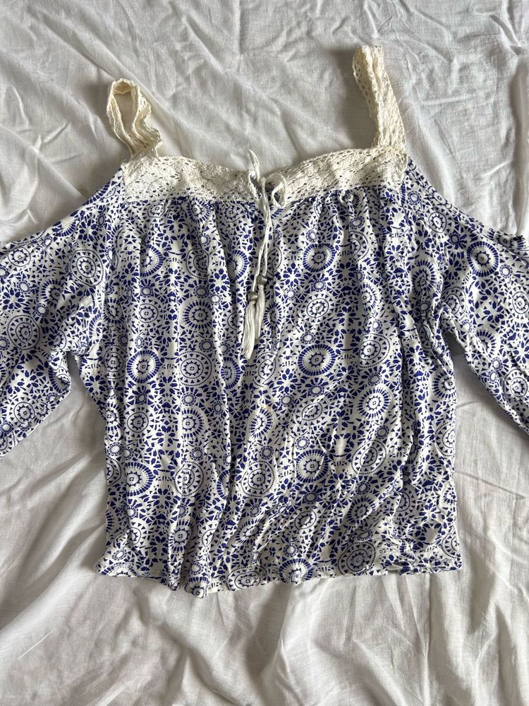 CUTE SUMMER BOHO OFF SHOULDER TOP