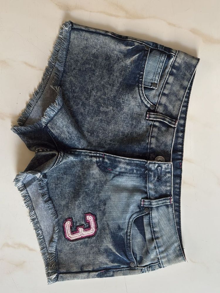 Denim Frayed Shorts