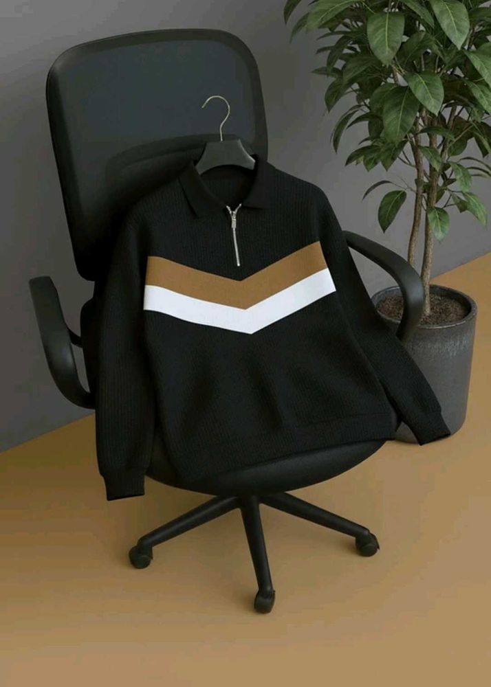 Stylish Chevron Colorblock Knit Polo