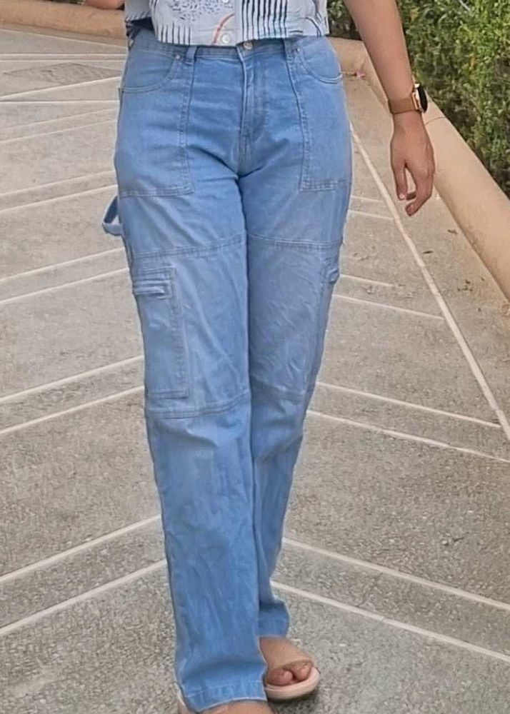 Light Blue Cargo Jeans