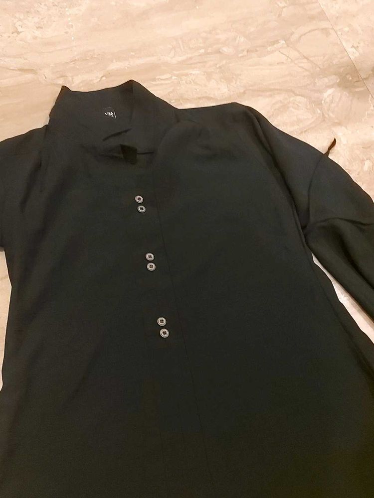 Black Button-Down Shirt