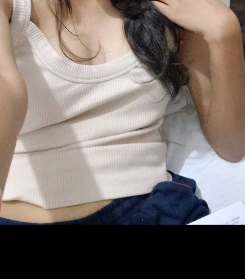 Cute Beige Tank Top