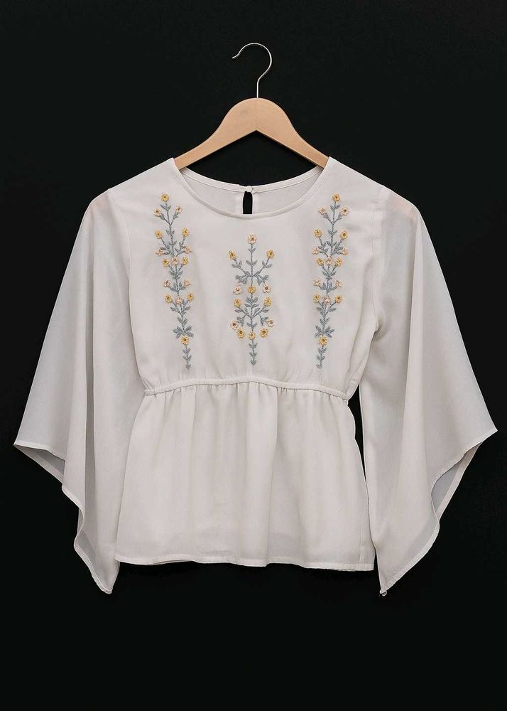 White Embroidered top