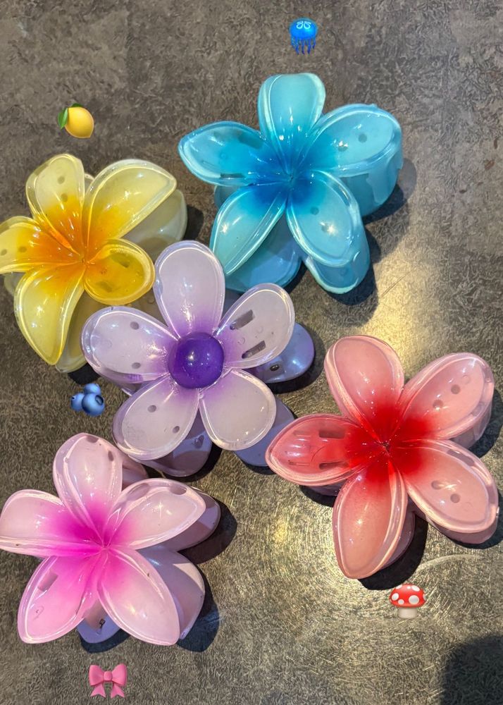 Floral Flower Hair Claw Clips