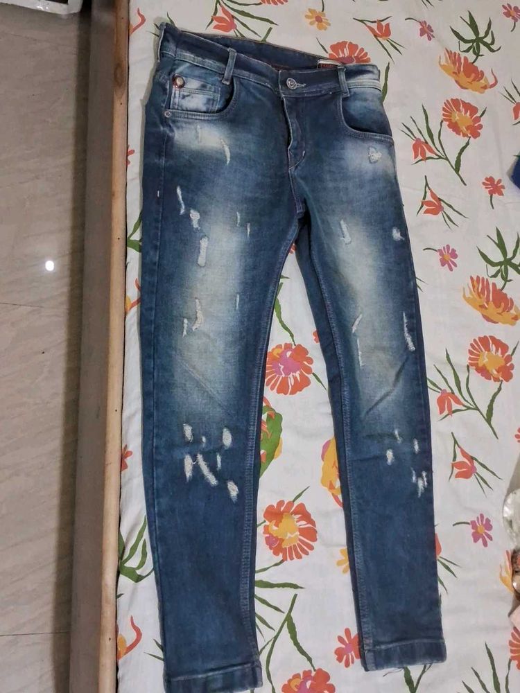 Distressed Ripped Denim Jeans