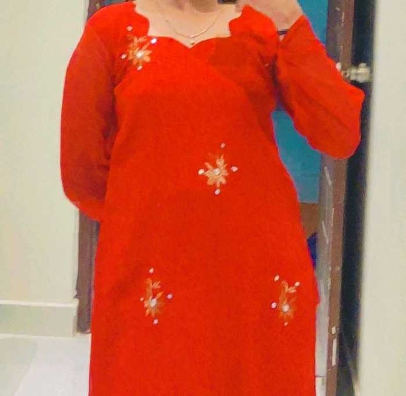 Hot Red Kurthi
