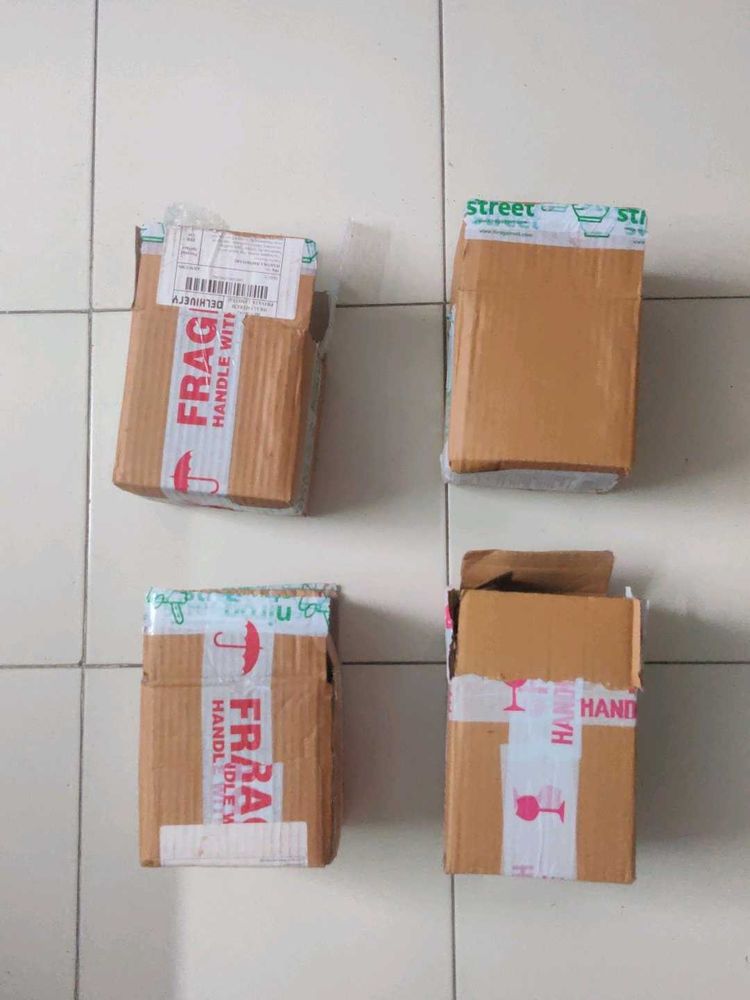 4 Boxes Packing Box Packaging Material Storage