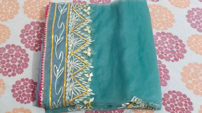 Price Drop🥳Pure Organza Fancy Saree