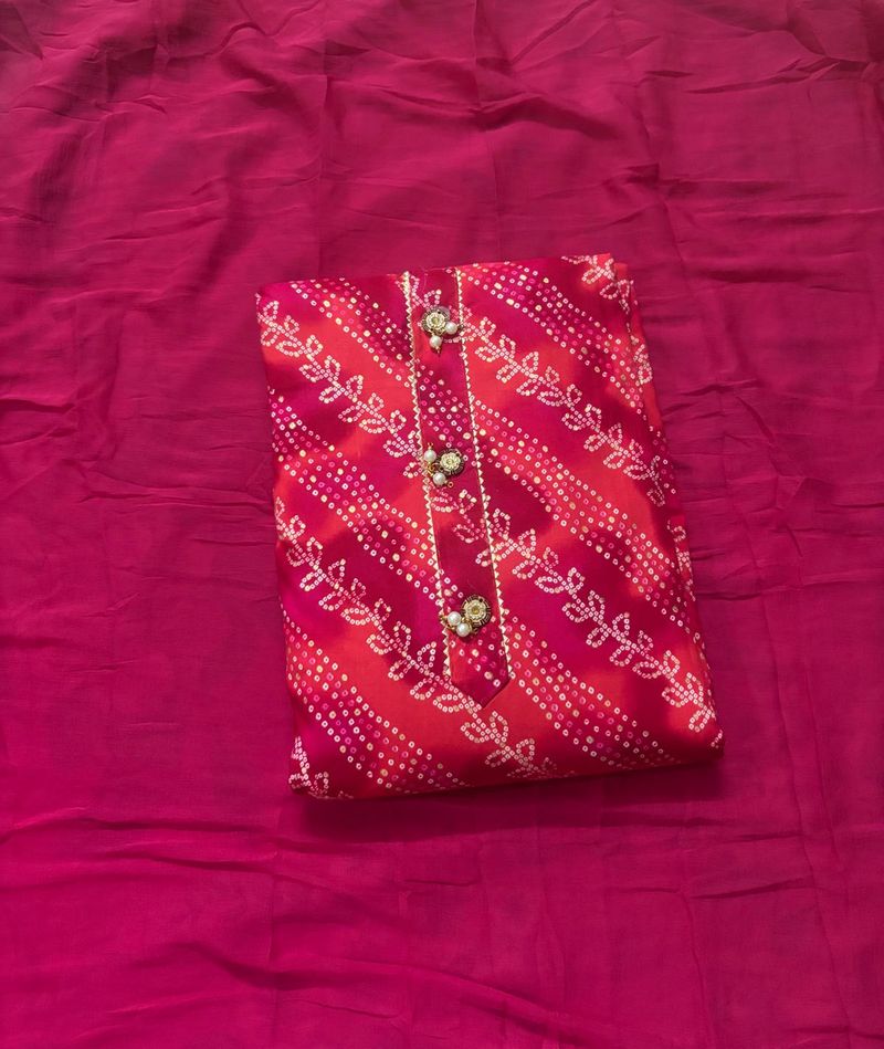 Pink Printed Kurta Set