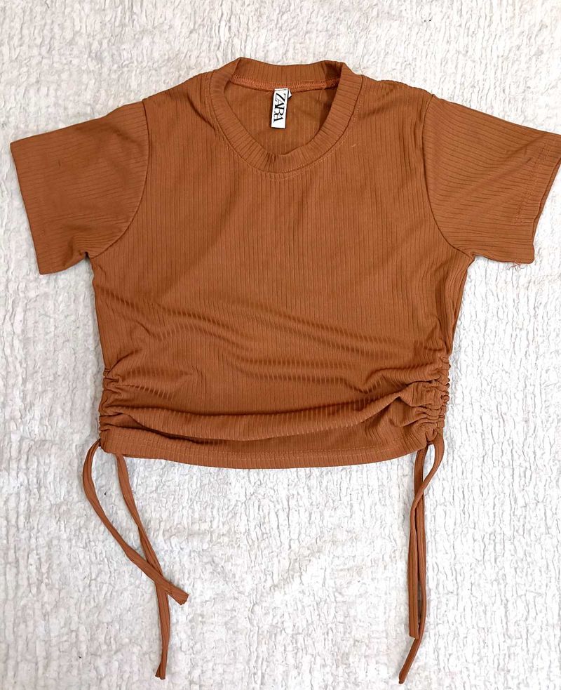 ZARA Cute Brown Crop Top