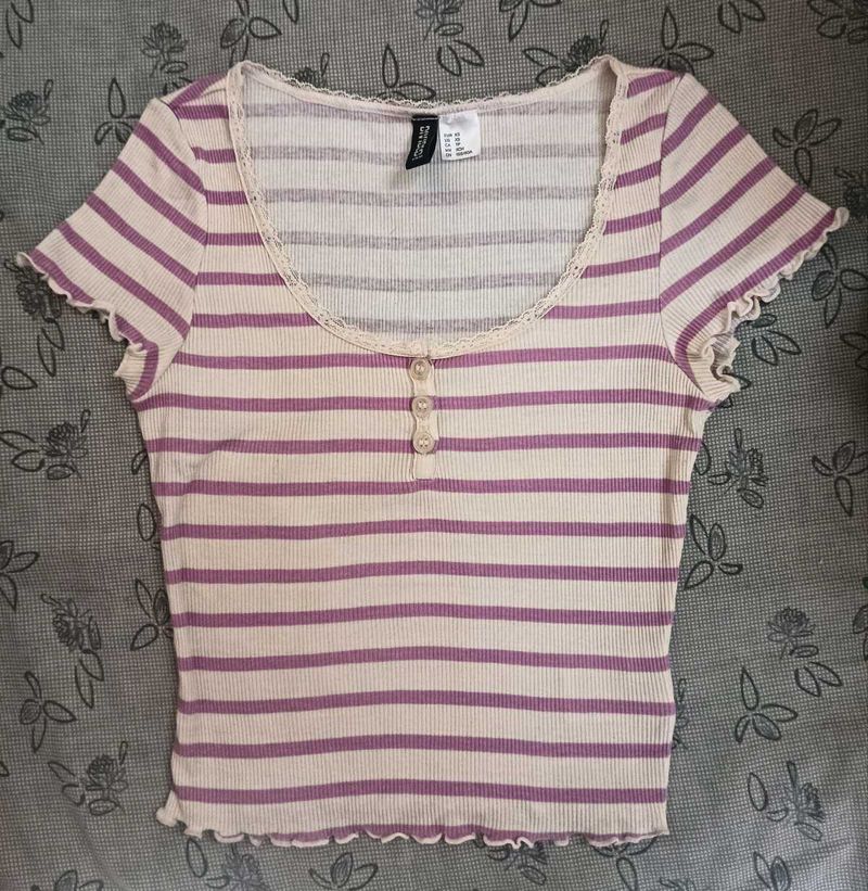 Striped Ribbed Top