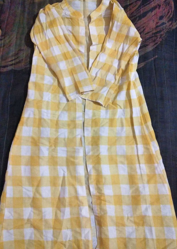 ✨Yellow Plaid Longline Shrug✨