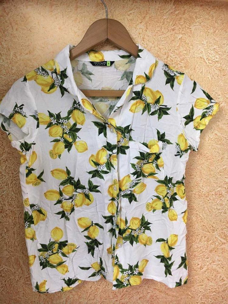 Lemon Print Top