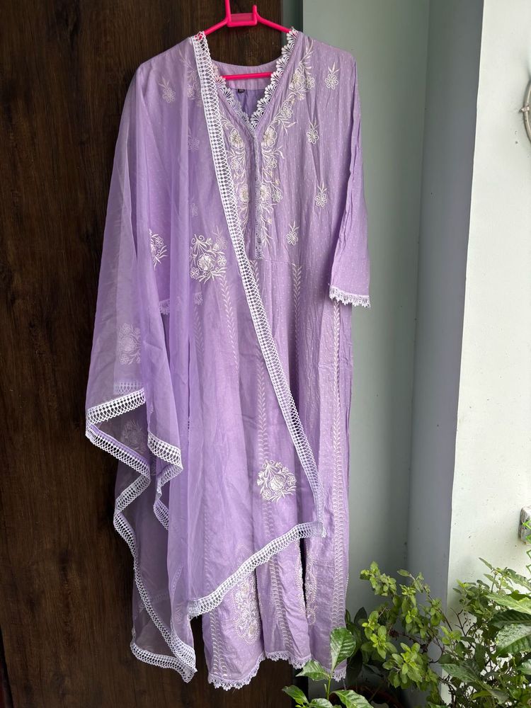 Lavender Anarkali Suit Set