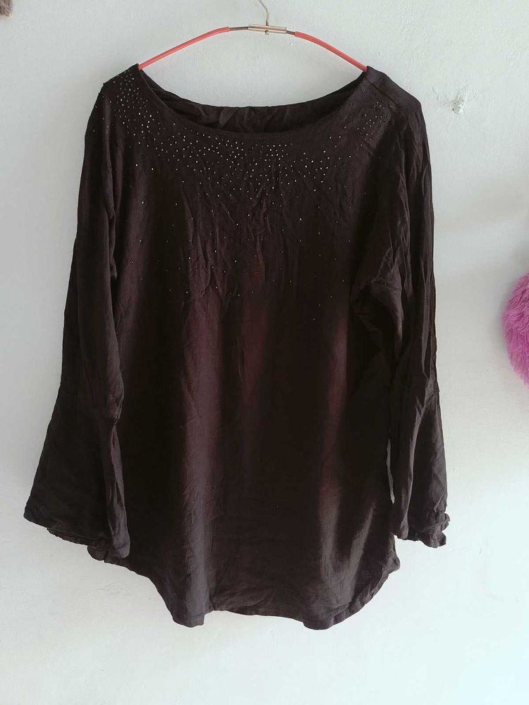 Embellished Black Top