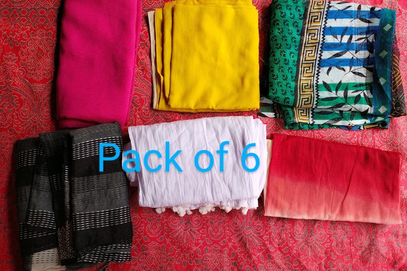 Women Pack Of 6 Dupatta Set