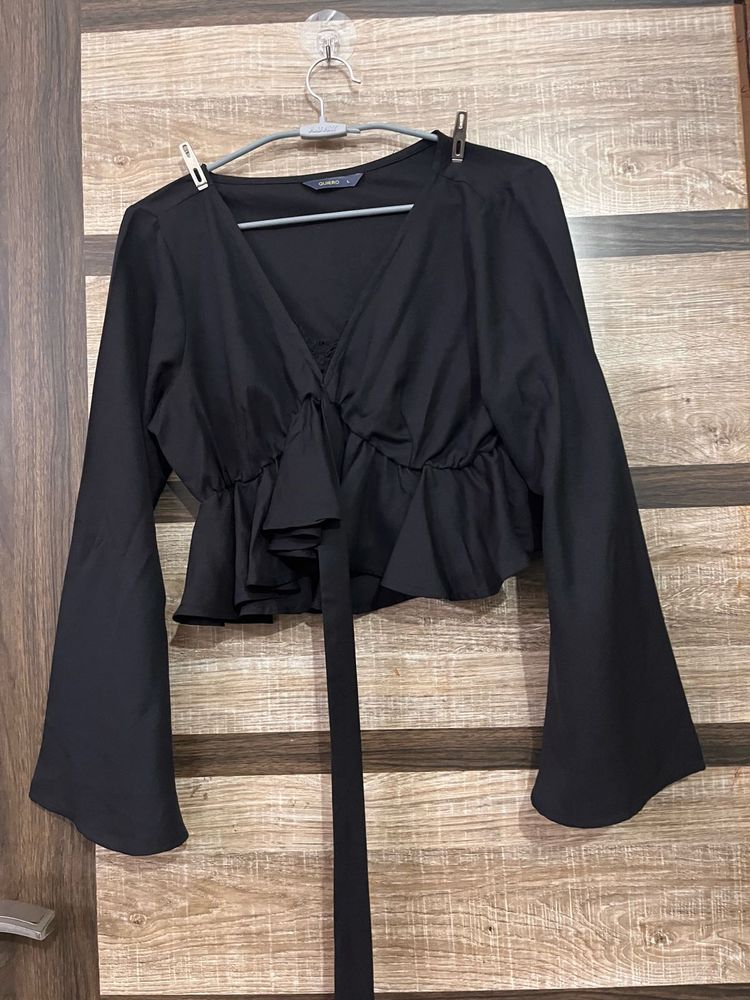 Chic Black Tie Top
