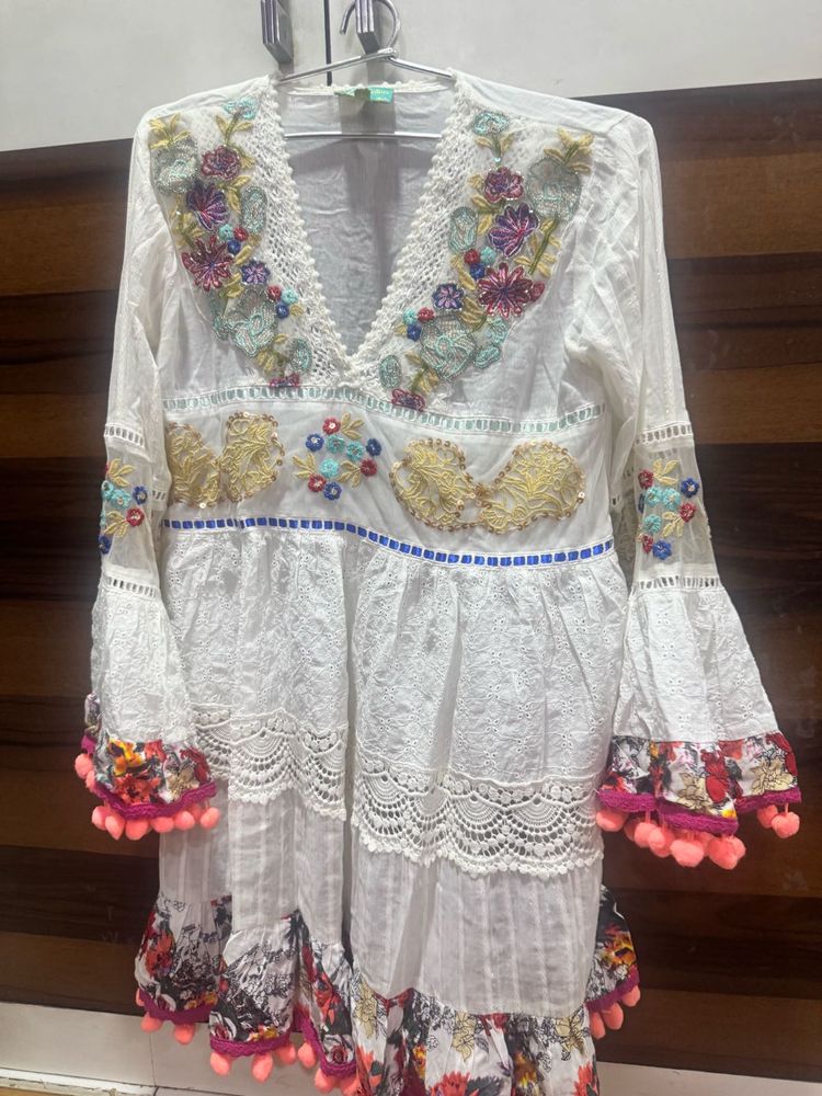 Boho Embroidered Dress- From Italy(Amalfi Coast)