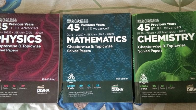 Errorless 45 Previous Years Jee Advance + Mains ( Physics, Chemistry, Maths)