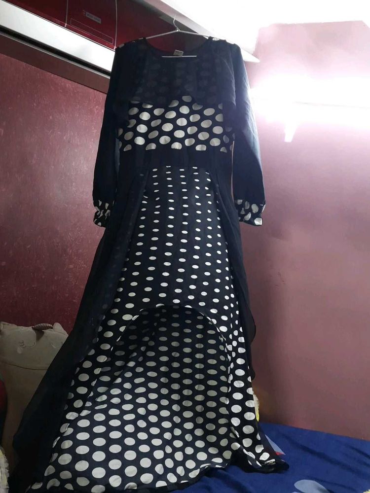 Polka Dot Black And White Gown
