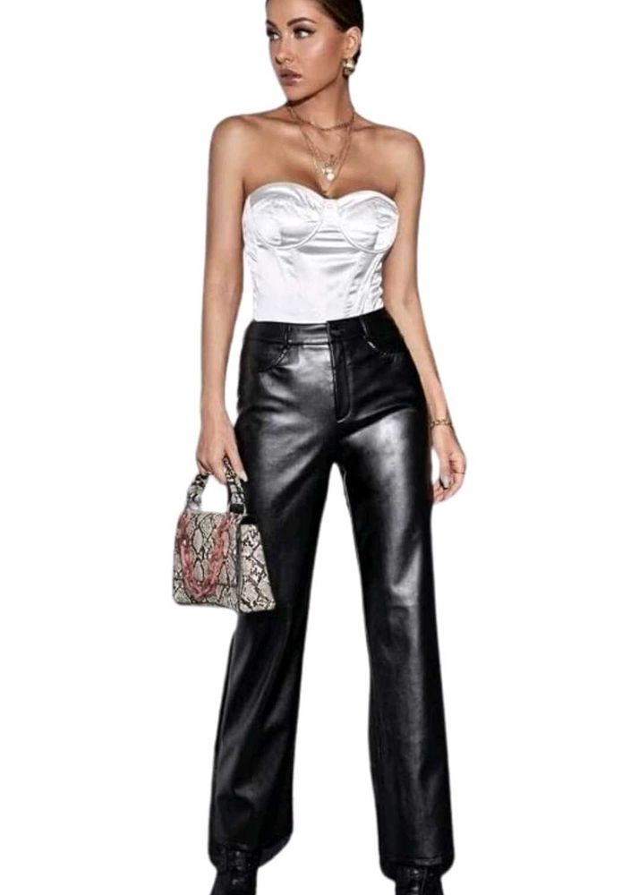 Black Faux Leather Pants - BRAND NEW