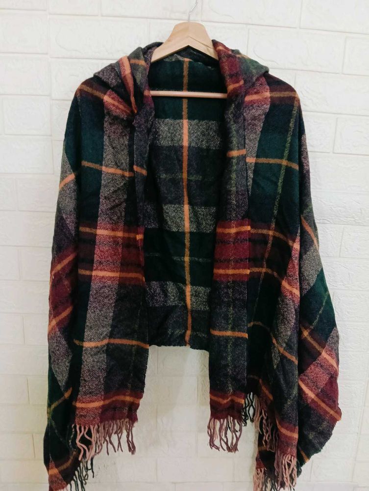 Plaid Hooded Scarf