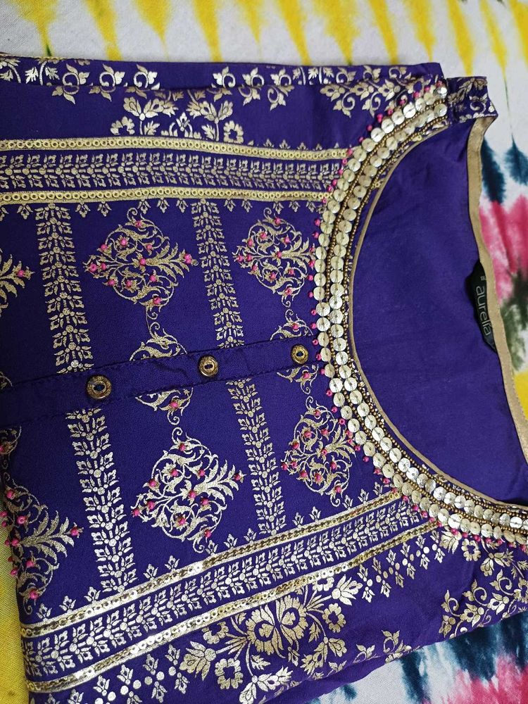 Aurelia Purple Printed Kurta