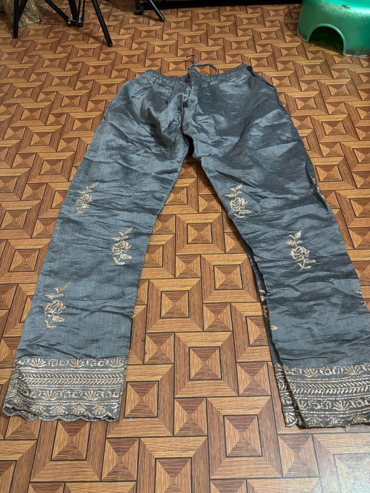 Embroidered Palazzo Pants
