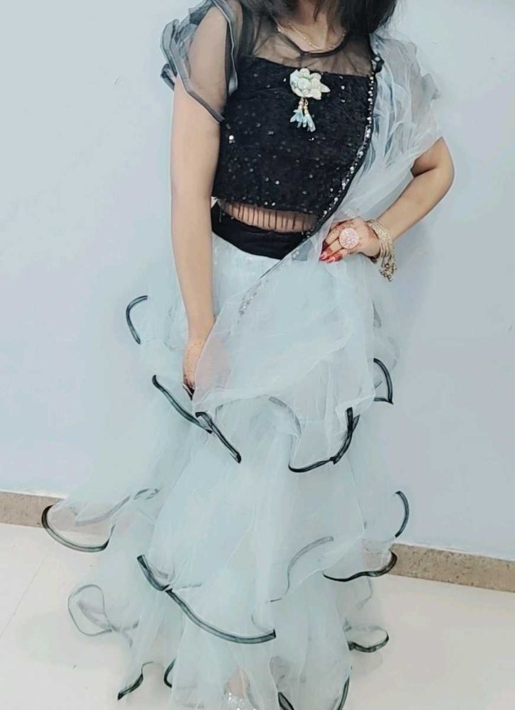 Elegant Layered Party wear Lehenga Choli